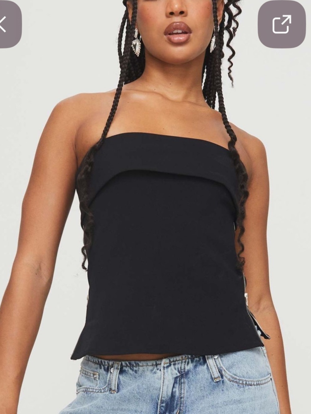NWT Princess Polly Black Strapless Tube Top with zipper sides Y2K - Picture 1 of 7